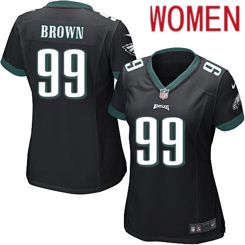 Women Philadelphia Eagles #99 Jerome Brown Nike Black Game NFL Jersey